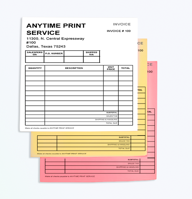 NCR Forms | Carbonless forms